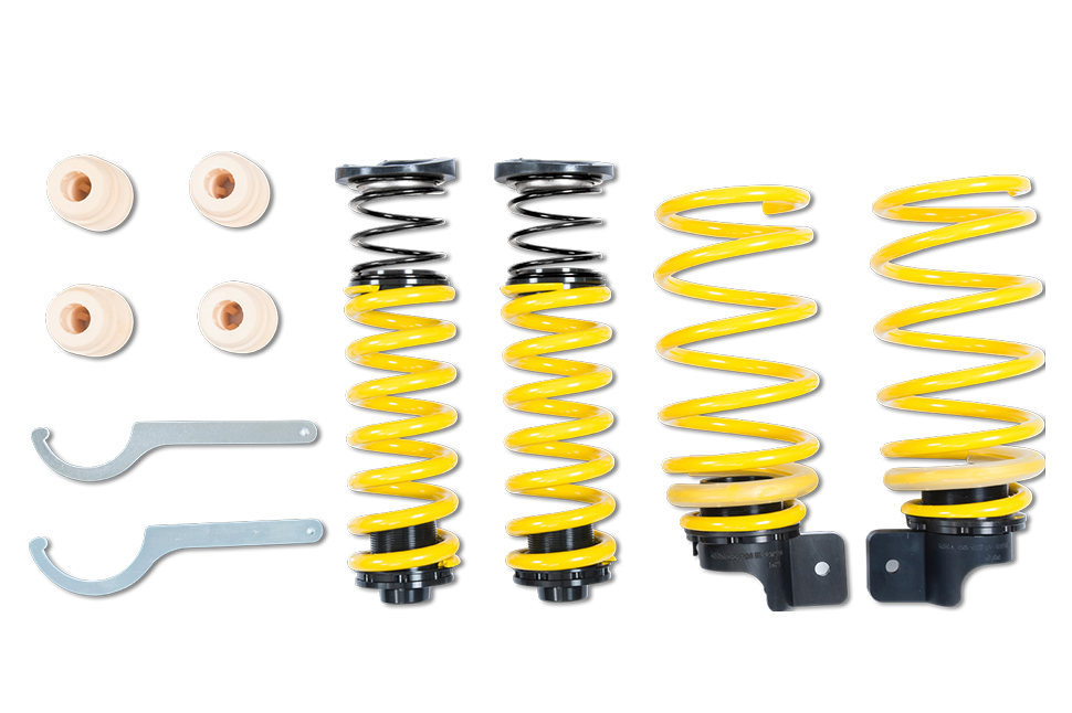 The adjustment range is between 15 – 30 millimeters with the height-adjustable ST springs.